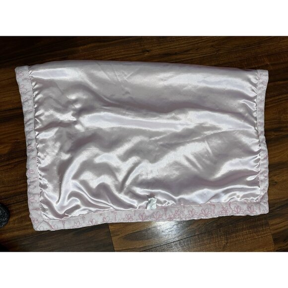 Disney Baby Cinderella Castle Pink Plush Satin Embroidered Crib Blanket READ - Picture 5 of 16